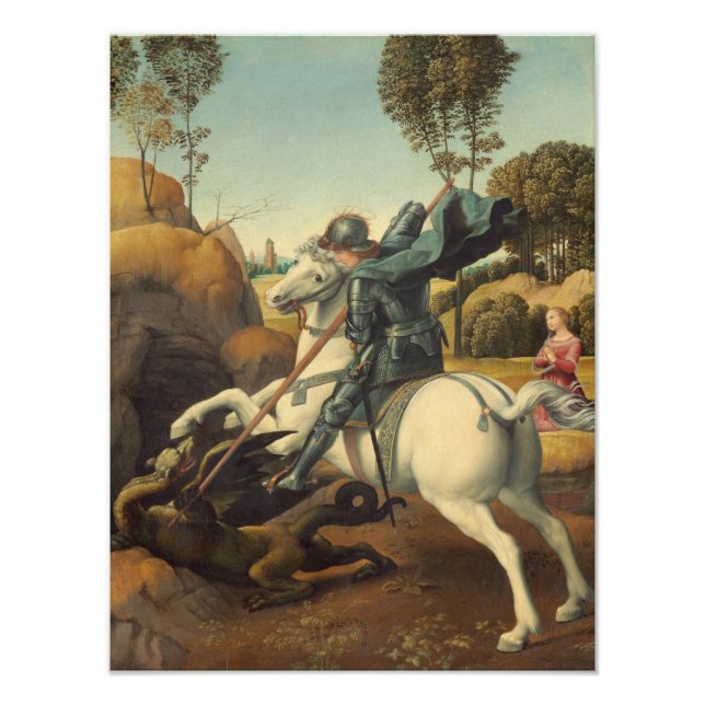 Raphael - Saint George und der Drache Fotodruck (Vorne)