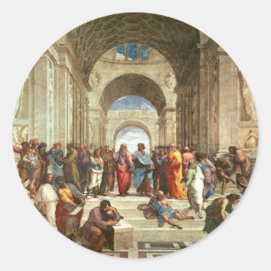 Raphael - Schule von Athen Runder Aufkleber