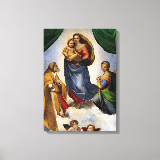 Raphael Sistine Madonna Leinwanddruck (Vorderseite)
