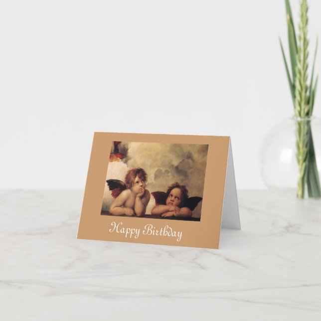 Raphael, Sixine Cherub, glücklicher Geburtstag Karte (Vorderseite)
