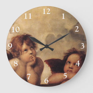 Raphael, Sixine Cherub Große Wanduhr