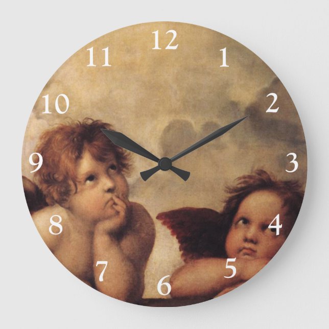 Raphael, Sixine Cherub Große Wanduhr (Vorderseite)