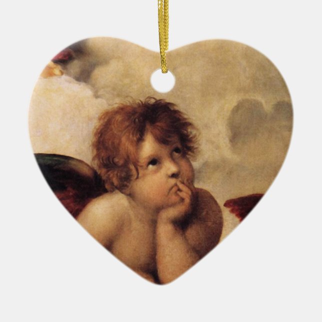 Raphael, Sixine Cherub Keramik Ornament (Vorne)
