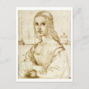 Raphael sketch 1504 EARLIER MONA LISA Postkarte