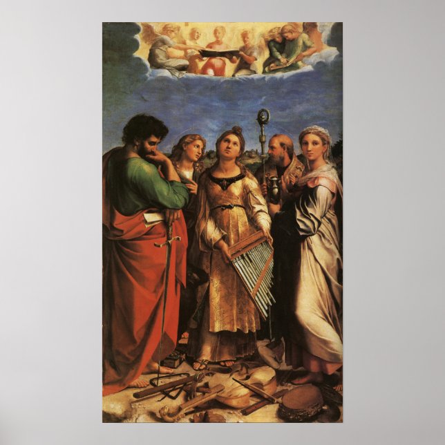 Raphael - Sts Cecilia, Paul, John Evangelist, Mar. Poster (Vorne)