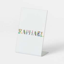 RAPHAËL Vorname Elegant bestickt Sockelschild