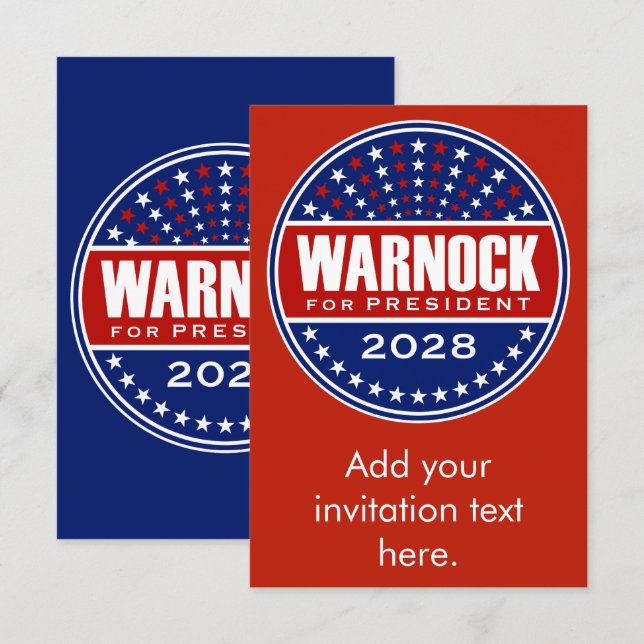 Raphael Warnock für Präsident 2028 (Vorne/Hinten)