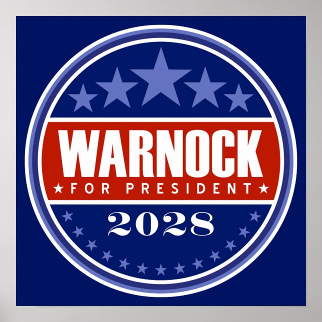 Raphael Warnock für Präsident 2028 Poster (Vorne)