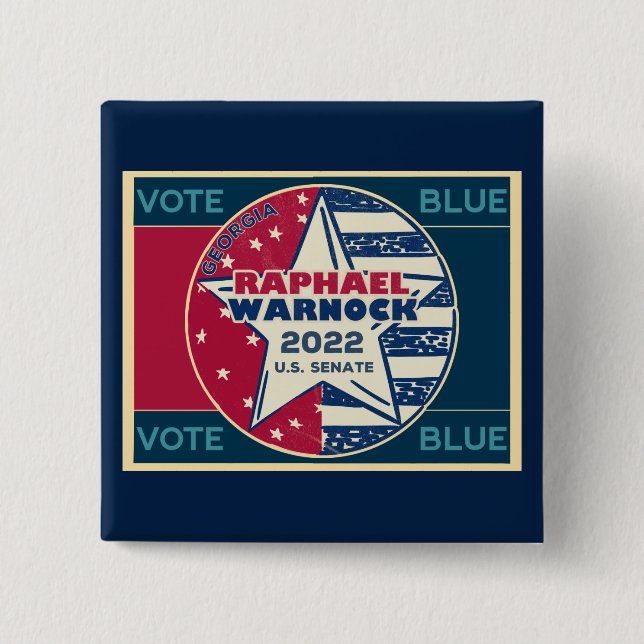 Raphael Warnock Georgia Senator 2022 Abstimmung Bl Button (Vorderseite)