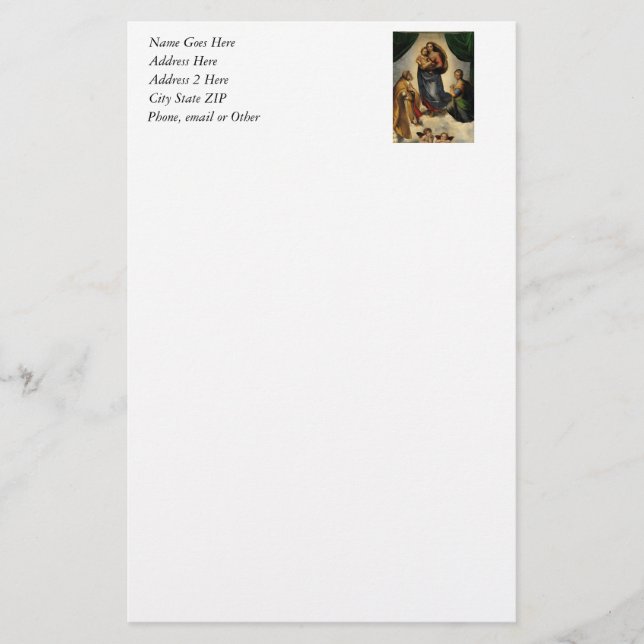 Raphael's Classic "Sistine Madonna" (ca. 1513) Briefpapier (Vorderseite)