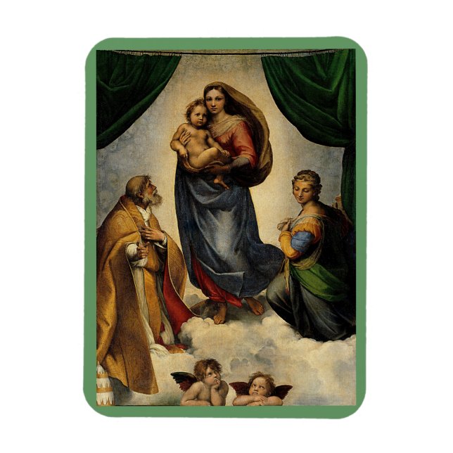 Raphael's Classic "Sistine Madonna" (ca. 1513) Magnet (Vertikal)