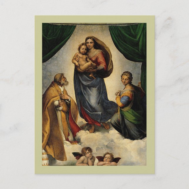 Raphael's Classic "Sistine Madonna" (ca. 1513) Postkarte (Vorderseite)