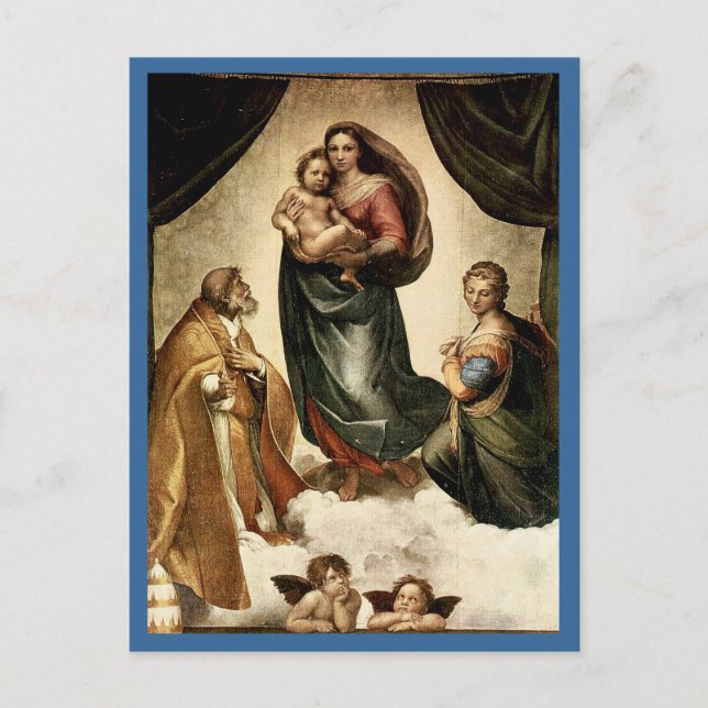 Raphael's Classic "Sistine Madonna" (ca. 1513) Postkarte (Vorderseite)