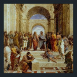 Raphaels Detail "Die Schule von Athen" um 1511 Poster<br><div class="desc">Ein klassisches Kunstwerk, das in den öffentlichen Bereich übergegangen ist und wunderbare Geschenke und andere Produkte macht. Dies ist eines seiner berühmtesten Gemälde, aus der Mauer des Stanze di Raffaello. Es zeigt eine imaginäre Ansammlung vieler berühmter Denker des antiken Griechenlands, darunter Pythagoras, Zeno, Euclid, Archimedes, Aeschines, Epicurus, Anaximander, Empedocles, Alcibiades,...</div>