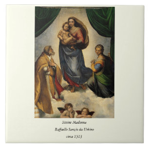Raphaels Klassiker "Sistina-Madonna" (um 1513) Fliese