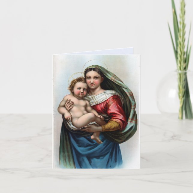 Raphaels Madonna-Weihnachtskarte Karte (Vorderseite)