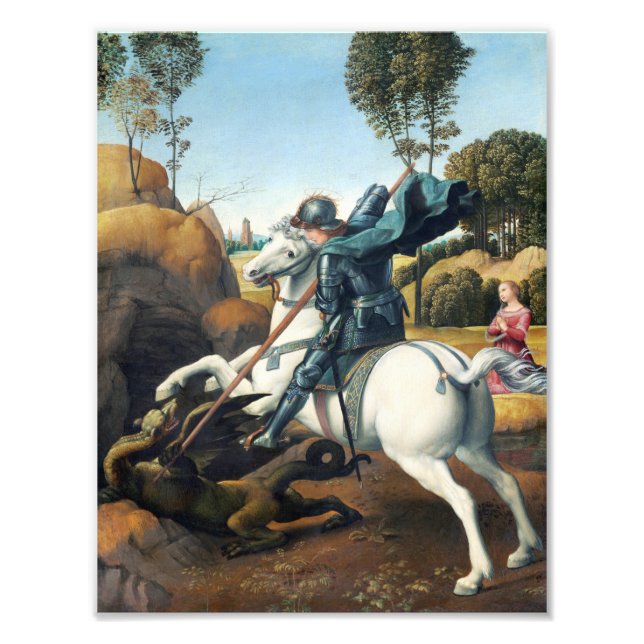 Raphael's Saint George und der Drache (ca. 1506) f Fotodruck (Vorne)