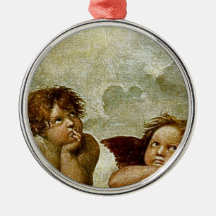 Raphaels "Sistina-Madonna" Detail (circa 1513) Silbernes Ornament