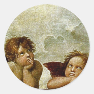 Raphaels "Sistinische Madonna" (um 1513) (Detail) Runder Aufkleber