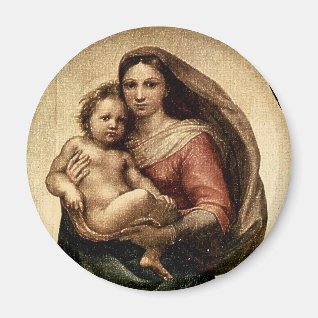 Raphaels "Sixtinische Madonna" Detail (ca. 1513) Magnet (Vorne)