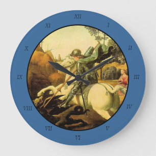 Raphael's "St. George and the Dragon" (ca. 1505) Große Wanduhr