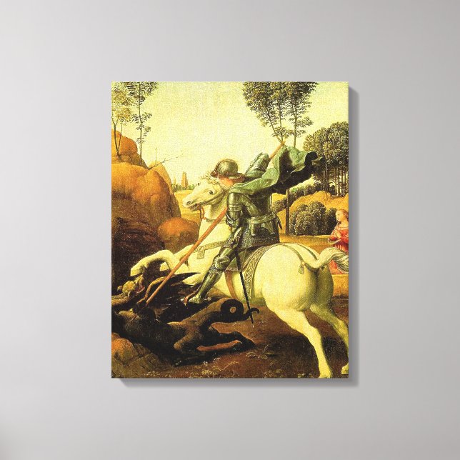 Raphael's "St. George and the Dragon" (ca. 1505) Leinwanddruck (Vorderseite)
