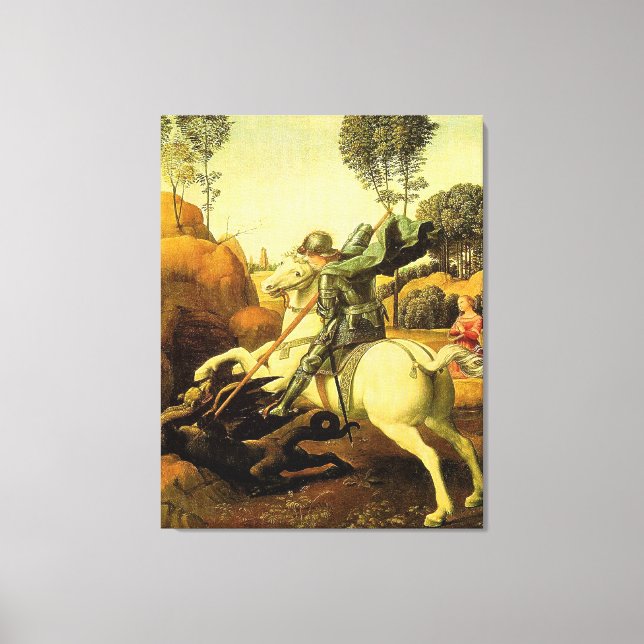 Raphael's "St. George and the Dragon" (ca. 1505) Leinwanddruck (Vorderseite)