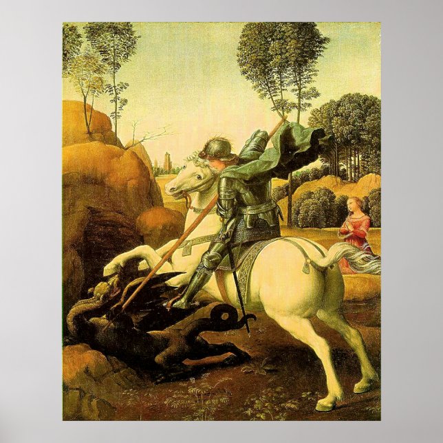 Raphael's "St. George and the Dragon" (ca. 1505) Poster (Vorne)