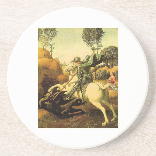 Raphael's "St. George and the Dragon" (ca. 1505) Untersetzer (Vorne)