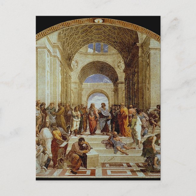 Raphael's "The School of Athens" (ca. 1511) Postkarte (Vorderseite)