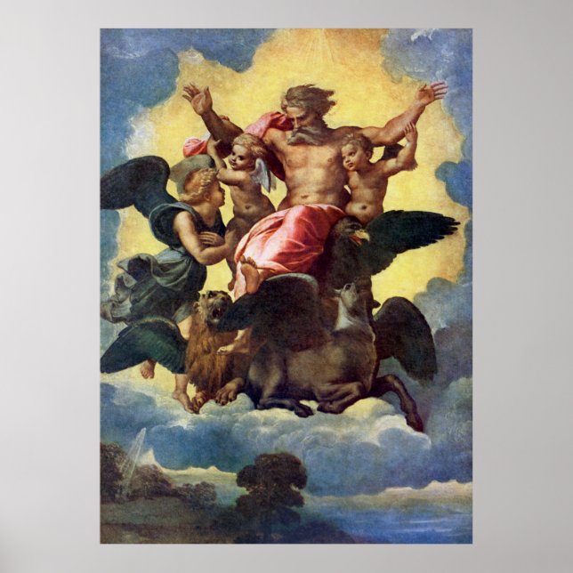 Raphaels Vision von Ezekiel (1518) Poster (Vorne)