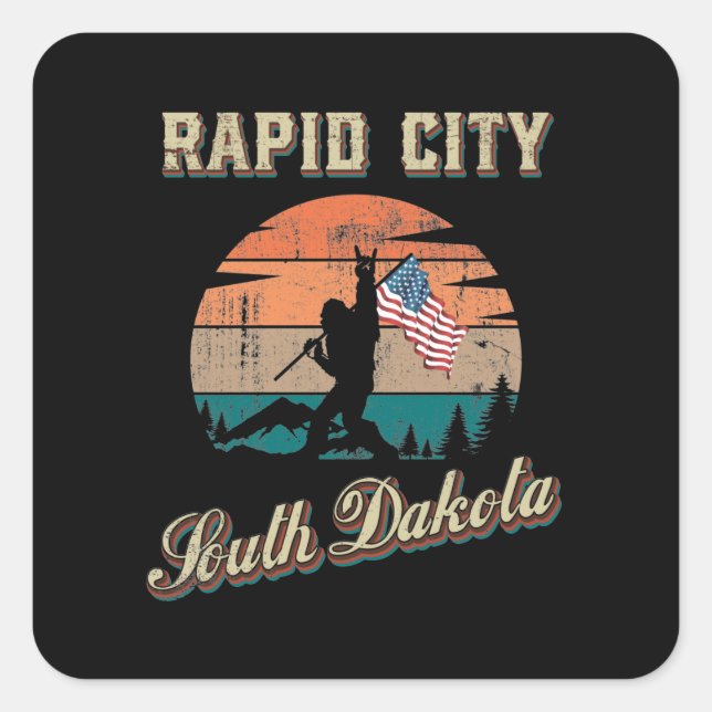 Rapid City South Dakota Quadratischer Aufkleber (Vorderseite)