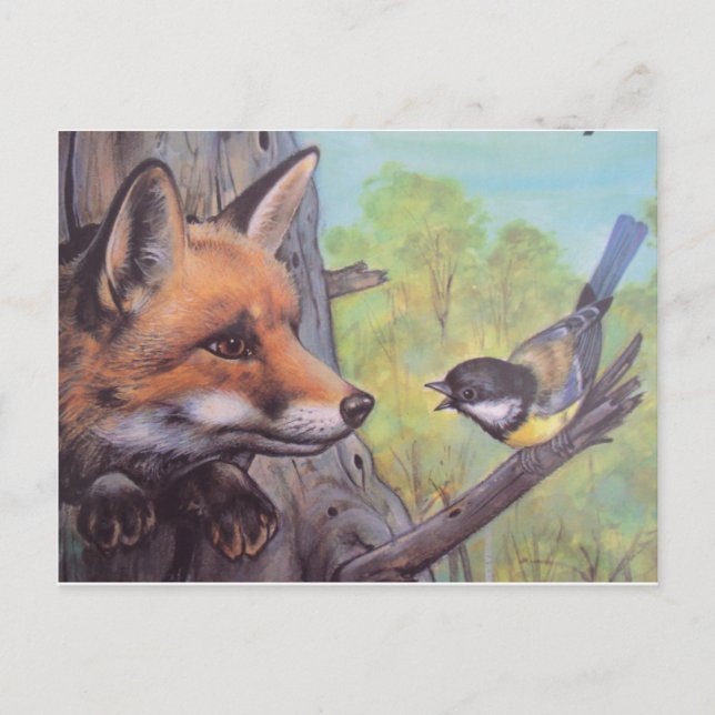 raposa passaro postkarte (Vorderseite)