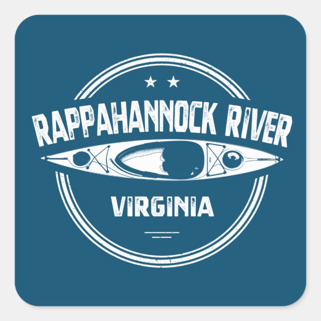 Rappahannock River, Virginia Quadratischer Aufkleber (Vorderseite)