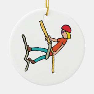 Rappelling Keramik Ornament