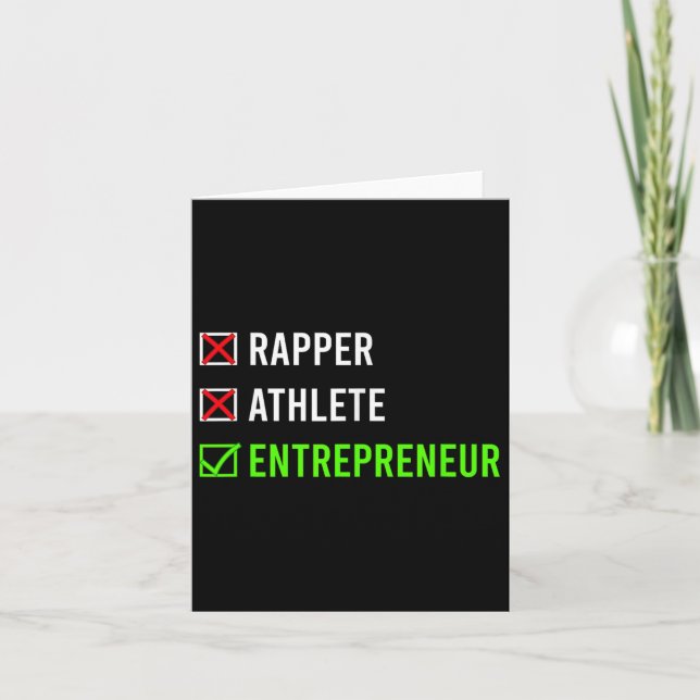 Rapper Athlete Entrepreneur Millionaire Motivation Karte (Vorderseite)