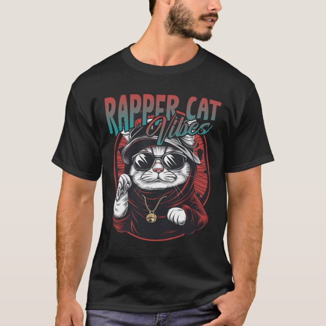 Rapper Cat Vibes T-Shirt (Vorderseite)