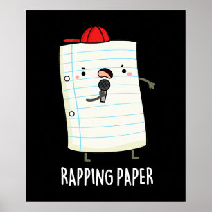 Rapping Papier Funny Wrapping Paper Puff Dark BG Poster
