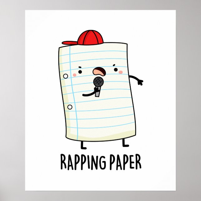 Rapping Papier Funny Wrapping Paper Puffer Poster (Vorne)