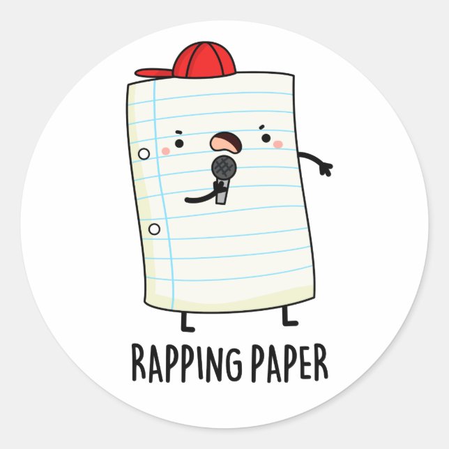 Rapping Papier Funny Wrapping Paper Puffer Runder Aufkleber (Vorderseite)