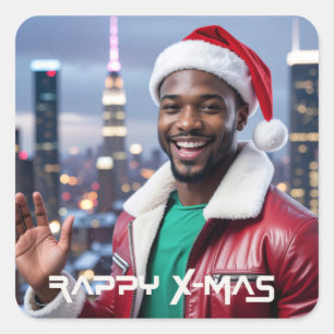 RAPPY WEIHNACHTEN QUADRATISCHER AUFKLEBER
