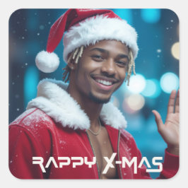 RAPPY WEIHNACHTEN QUADRATISCHER AUFKLEBER