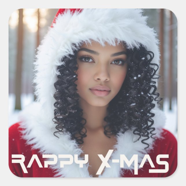 RAPPY X-MAS QUADRATISCHER AUFKLEBER (Vorderseite)