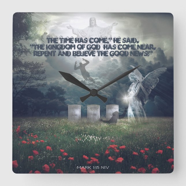 Rapskirche Quadratische Wanduhr (Vorderseite)