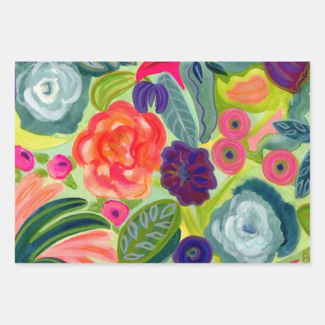 Rapsody Floral Geschenkblätter Geschenkpapier Set (Vorderseite)