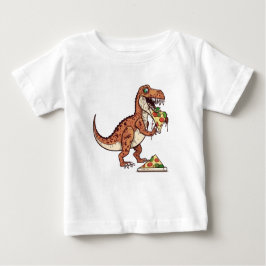 Raptor Dinosaurier, Pizza essen, Geburtstagsgesche Baby T-shirt
