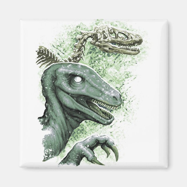 Raptor in Grün Magnet (Vorne)