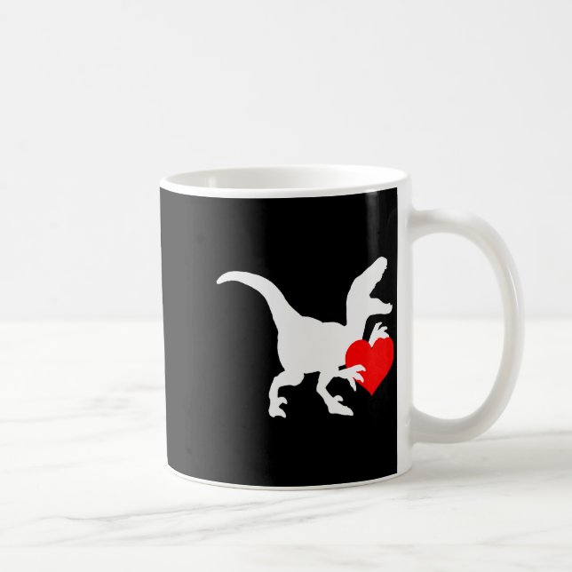 Raptor Love Valentines Day Gift Dino Raptor Heart  Kaffeetasse (Rechts)
