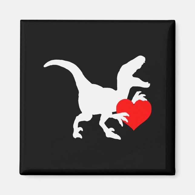 Raptor Love Valentines Day Gift Dino Raptor Heart  Magnet (Vorne)