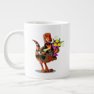 Raptor mit Flasche aus glühendem Wein und Blume Jumbo-Tasse